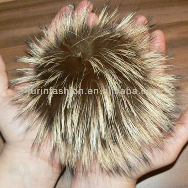 18cm*18cm fourrure de raton laveur balle& fourrure de raton laveur pompon pour la décoration