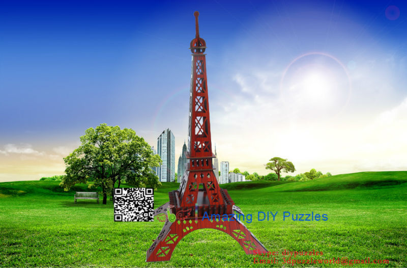 Paris Eiffel Tower edu toy bamboo jigsaw puzzle 01ps