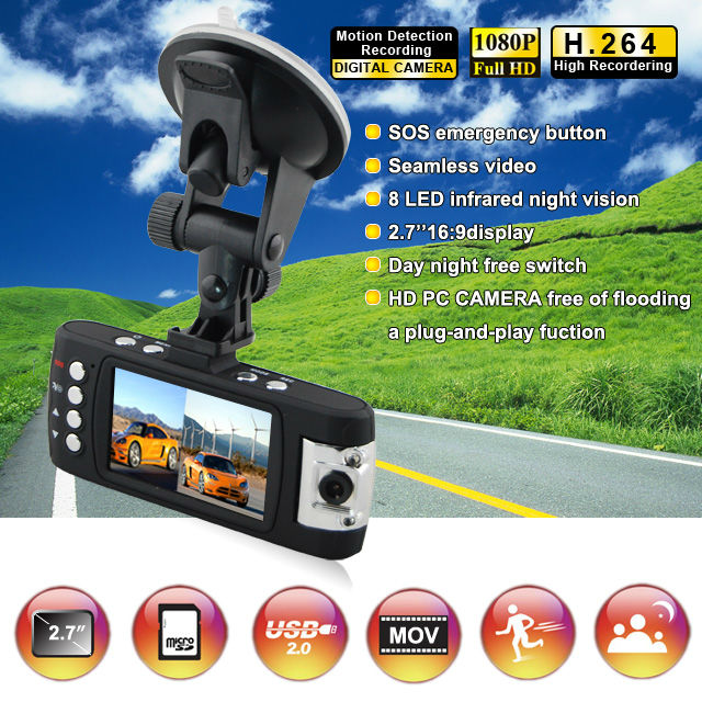 アメリカでhottes2.7インチ1080pフルhdg- センサーgps二重カメラ車のブラックボックスdvr問屋・仕入れ・卸・卸売り