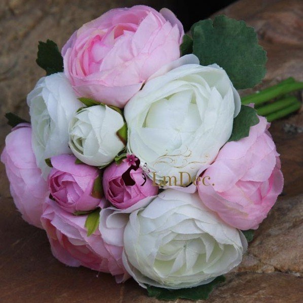  branch tea rose 7 large flowers 3 flower buds 