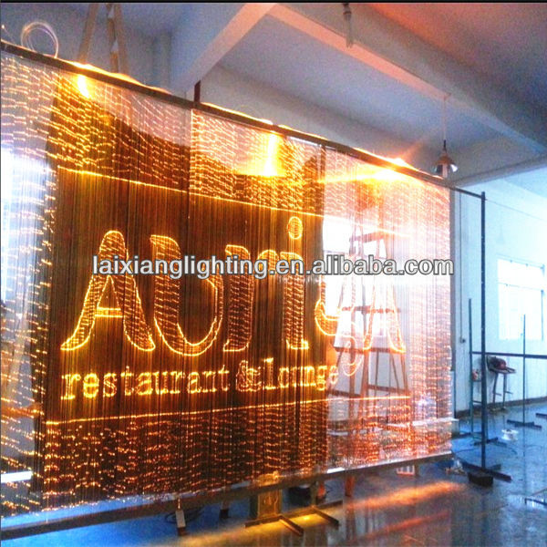 中山led照明2015熱い人気のレストラン壁装飾ライト木材光ファイバーカーテンの光天井のシャンデリア問屋・仕入れ・卸・卸売り