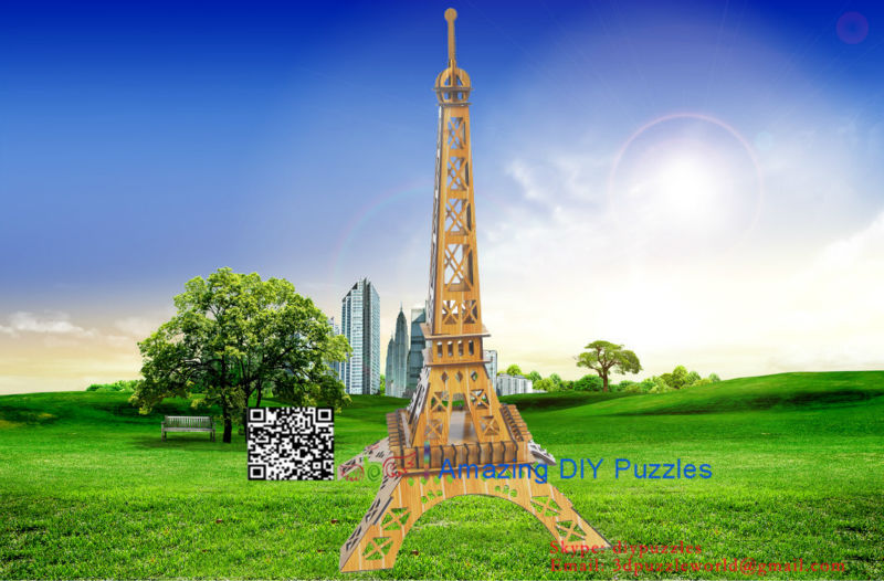 Paris Eiffel Tower edu toy rosewood jigsaw puzzle 02ps