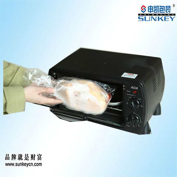 PET oven bag sleeve with PET tie,China Sunkey price supplier 21food