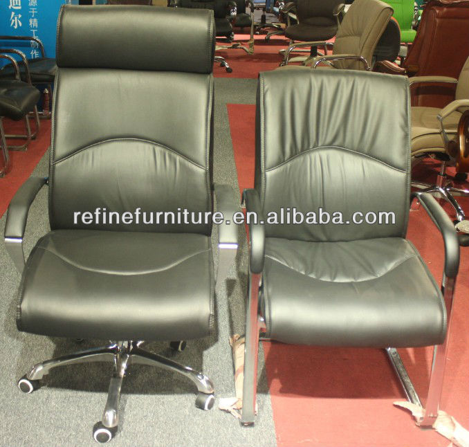 ヘビーデューティ現代オフィスゲスト椅子鉄黒革RF-V026仕入れ・メーカー・工場