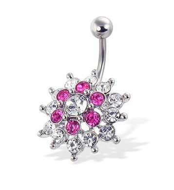 big jeweled flower belly button ring16. body piercing jewelry fashion body 