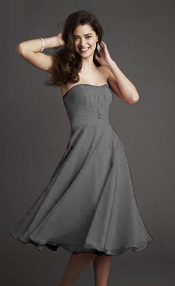 Grey Chiffon Bridesmaid