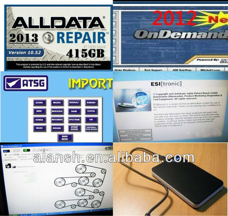 2013 Alldata 10.52 +2012mitchell+Vivid + Bos ESI +ATSG Newest Vehicles repair diagnostic