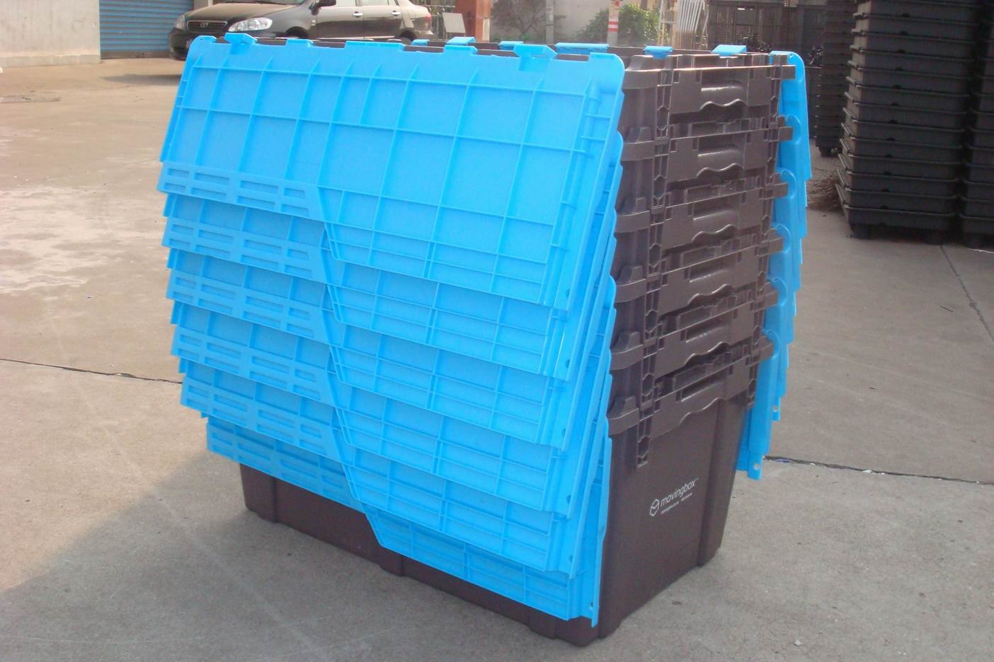 スタッカブル熱い販売のプラスチックボックスを移動するエコ- フレンドリーなプラスチックは、 ボックスを移動する問屋・仕入れ・卸・卸売り