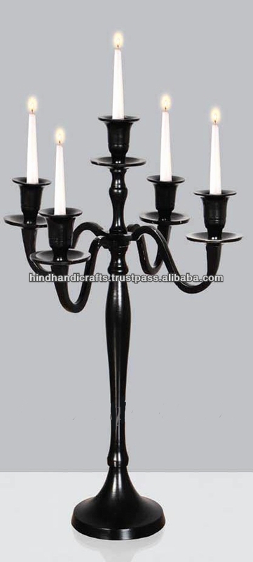 Candelabros de cristal colgantes de la boda negro con flor tazón ...