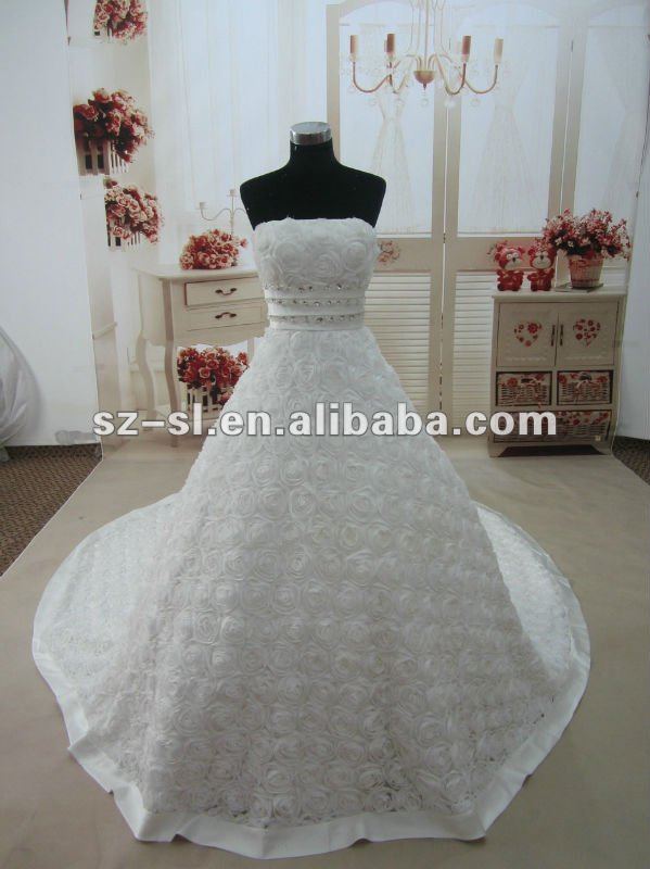 SL6008 Ready To Wear Chapel Train 2012 Lace Wedding Dresses