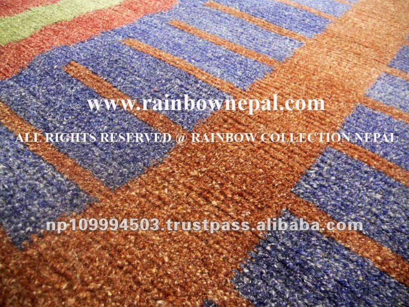 Nepal Custom Hand Knotted Wool Hemp Cotton Area Rug Carpet