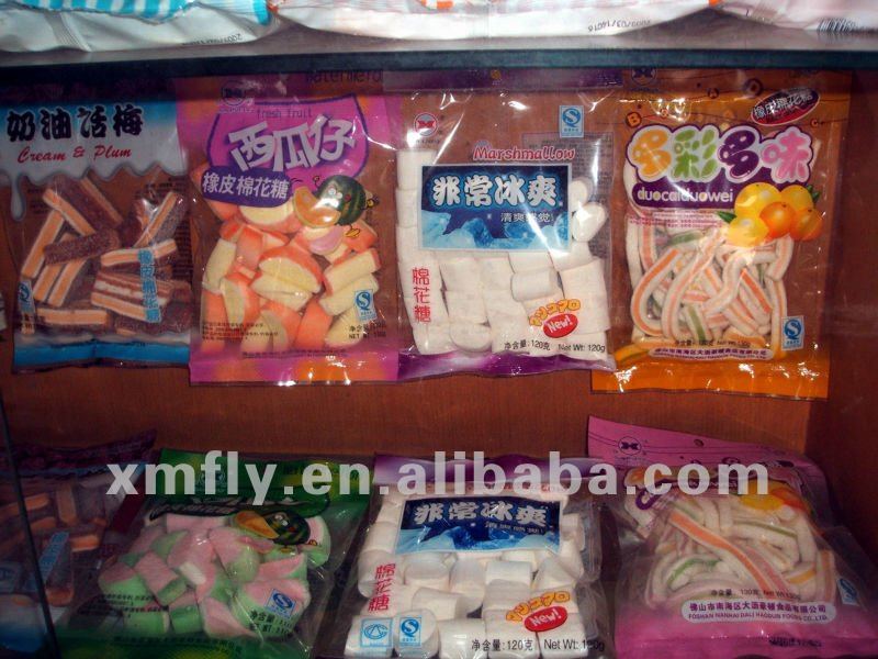 multi-color strip marshmallow candy