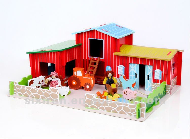 人気の子供の教育はおもちゃをふり/diy木製ハッピーファーム問屋・仕入れ・卸・卸売り