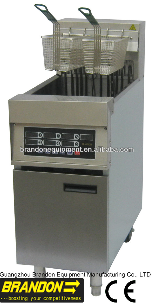 Brandon deep fat electrical fryer with latch lock ball-type drain valve