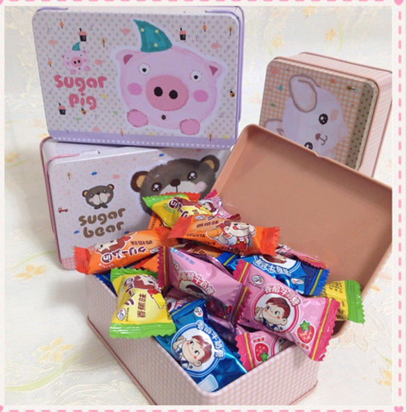 chocolate bean round shaped tin box