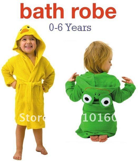 HOT SELL new design Terry Bathrobe - Hoodie/Hoody Costume Bath Towel Baby Robe - Kids Robes Baby Cartoon Hooded 4pcs/lot