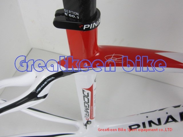 in stock ! size 50/52/54/56/58cm Pinarello  60.1 - 2012 aero white red silver  Road Bicycle Frame+fork+seatpost+clamp+headset