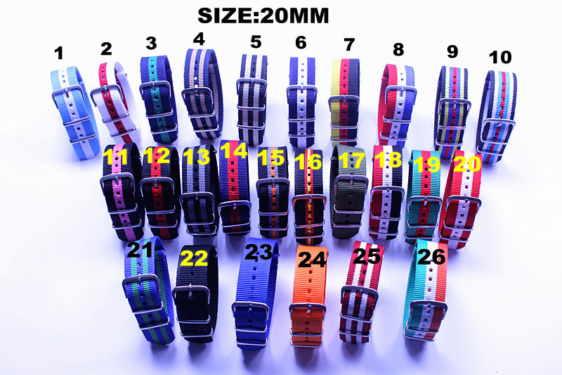 Wholesale Wholesale High Quality 20MM Nylon Watch Band NATO Waterproof