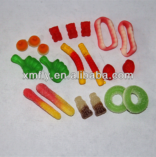 sugar coated cola shape jelly sour cola candy