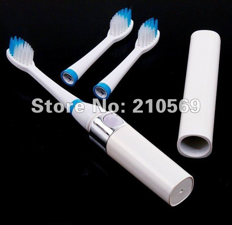 2012 new Free shipping Sonic Electric Toothbrush Tooth Massager Clean Cleaner with 3 Brush Heads red/white/Black/pink#17