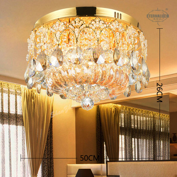 ファンシー2013最新の黄金色の水晶の天井照明etl6135寝室のための中国から問屋・仕入れ・卸・卸売り