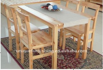 正方形の木製のレストランのダイニングテーブル、 ソリッドオーク材のダイニングセット問屋・仕入れ・卸・卸売り