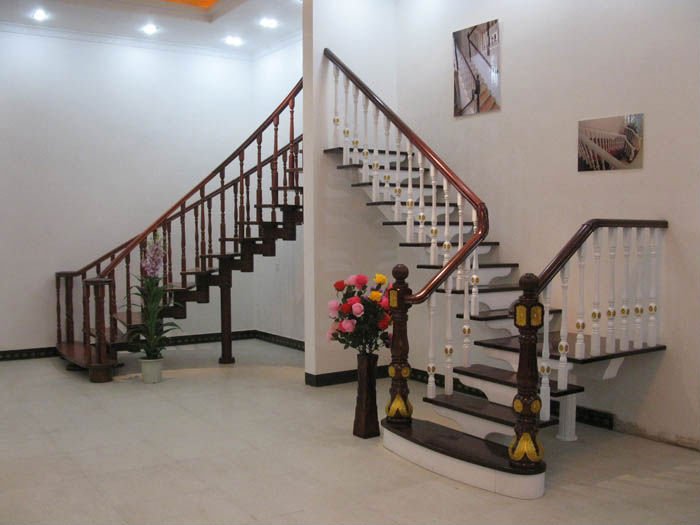 Buen qulity y diseño elegante escalera de madera maciza escaleras ...