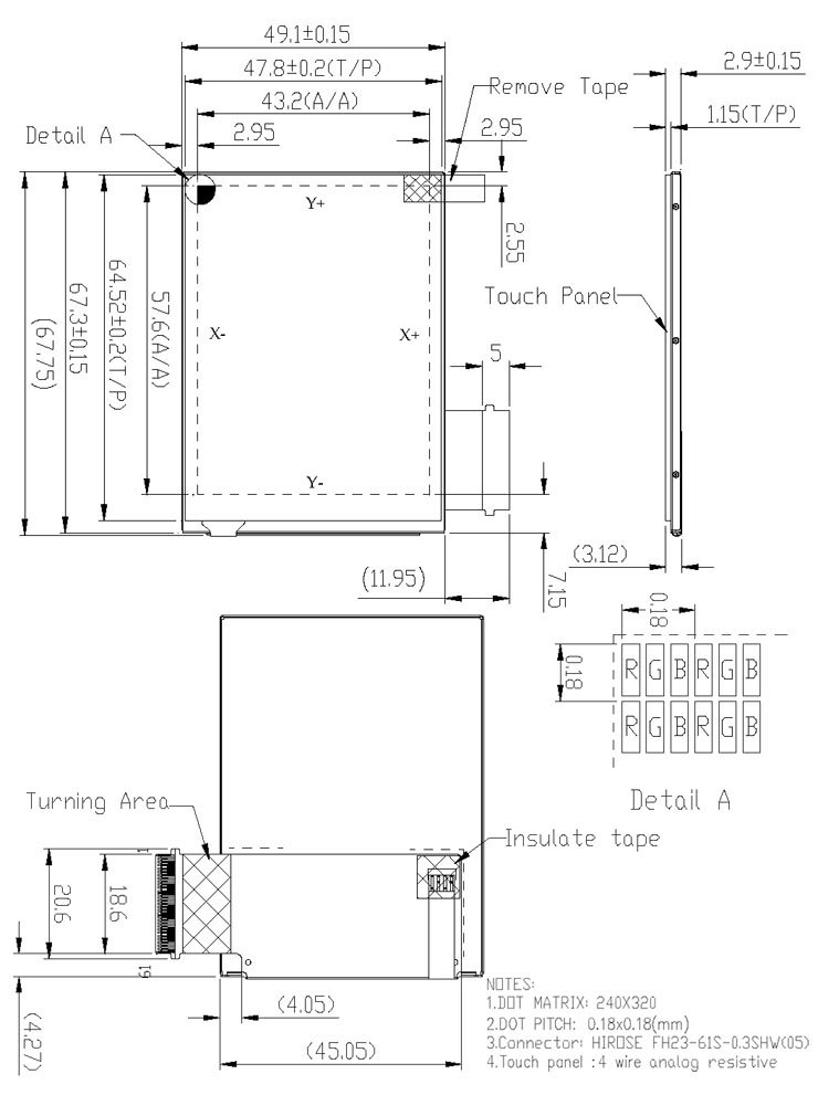 Best Price!!2.8" OLED LCD Module Display C0283QGLH-T + Touch Panel Best Price!!2.8" OLED LCD Module Display C0283QGLH-T + Touch Panel
