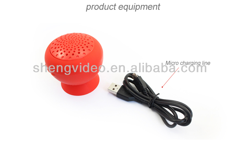 Mini bluetooth mushroom speaker Silicone sucker can sorb any hardware of the phone or as a bracket put in cars