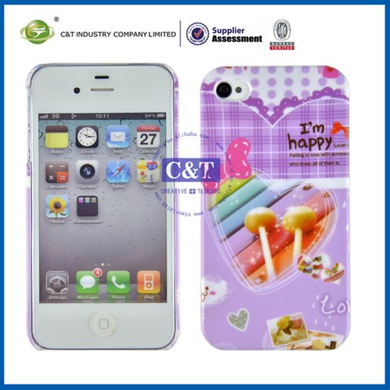 Lollipop Heart Pattern PC Case for apple iphone 4