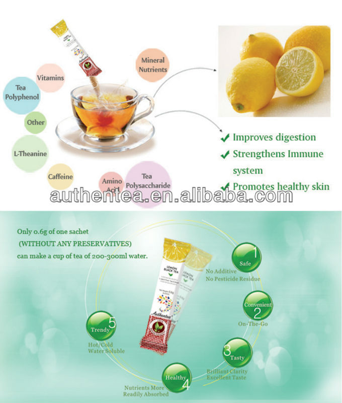 Refined Chinese Best soluble Fruit Lemon Black Slim Tea Extract