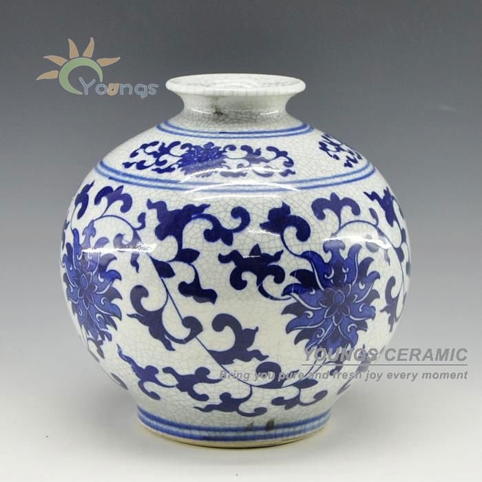 China Pomegranate Shape Porcelain Vase With Crackled Craft Buy