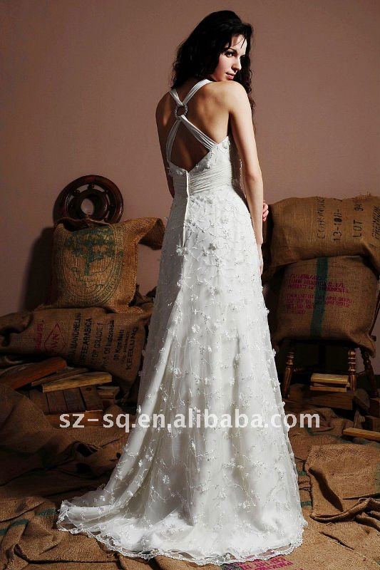 Lace Backless Bridal Wedding Dress 2012 Y0386
