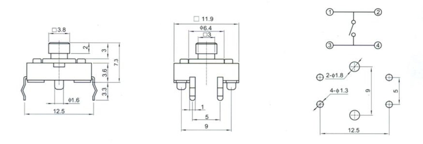 色のマイクロ気転の多くはsmd 12x12X7.3Hを転換する仕入れ・メーカー・工場