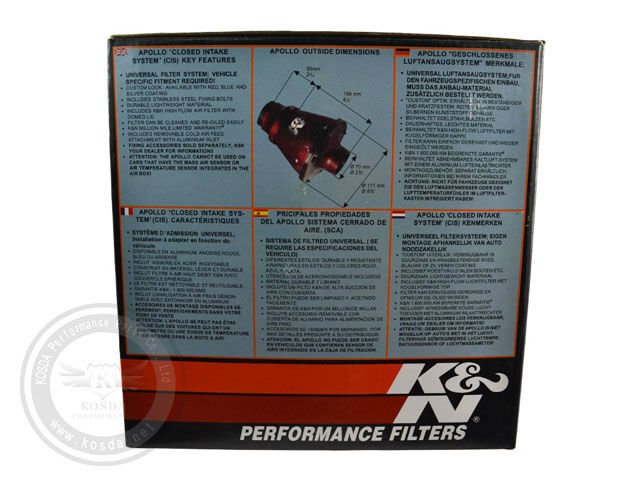 New Arrival: K&N Universal Apollo Closed Air Intake System / Free Shipping