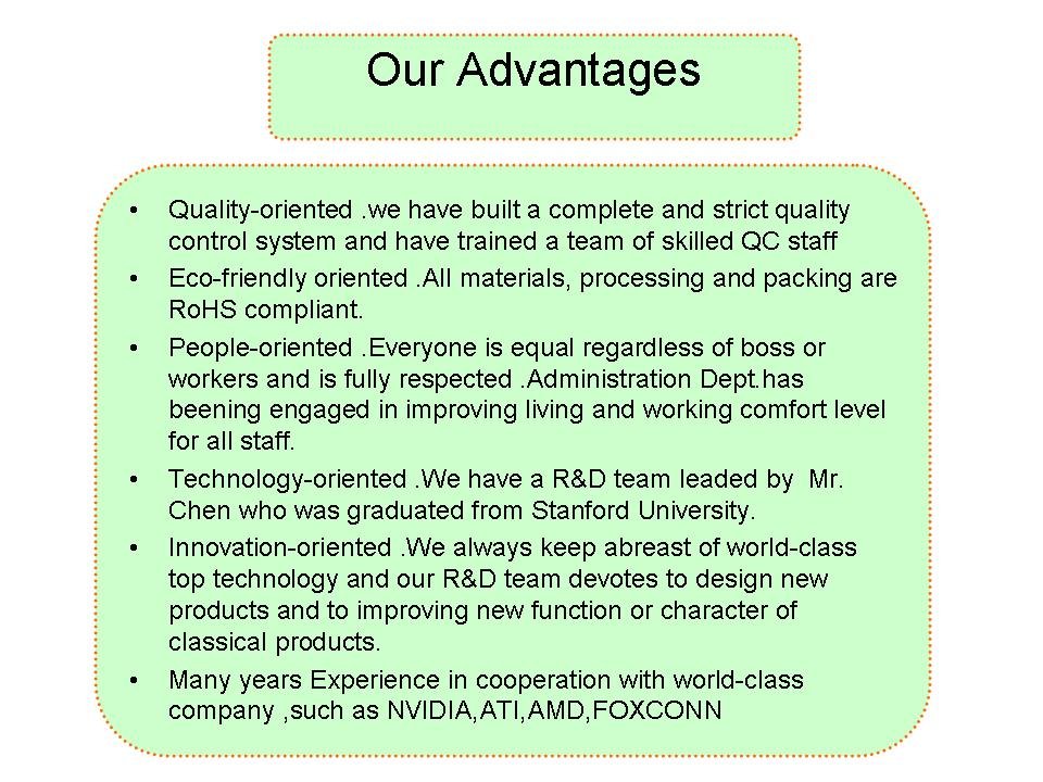 Our advantages