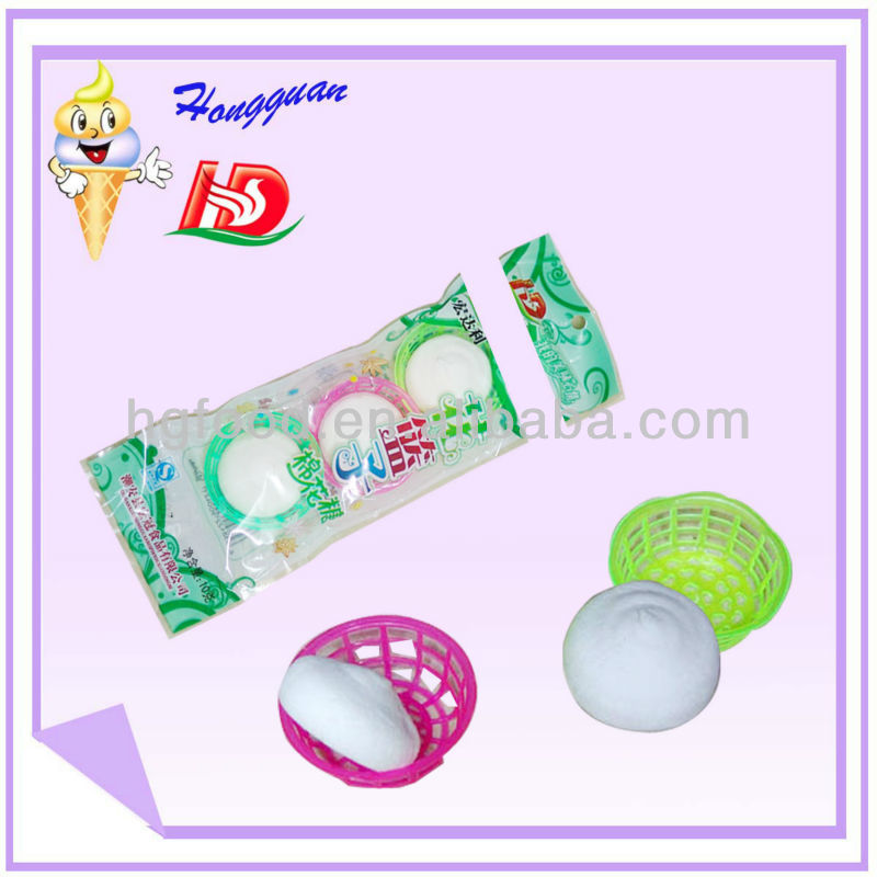 Small bread marshmallow with jam in basket