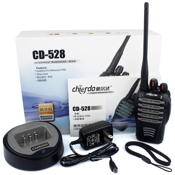 Chống thấm nước IP66 đàm CHIERDA CD-528 UHF 400 470 MHz 5 wát dừng Noise màn hình động Urgent đàm