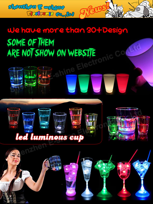 2014 New Products Led Flashing LED Liquid Champagne Glass