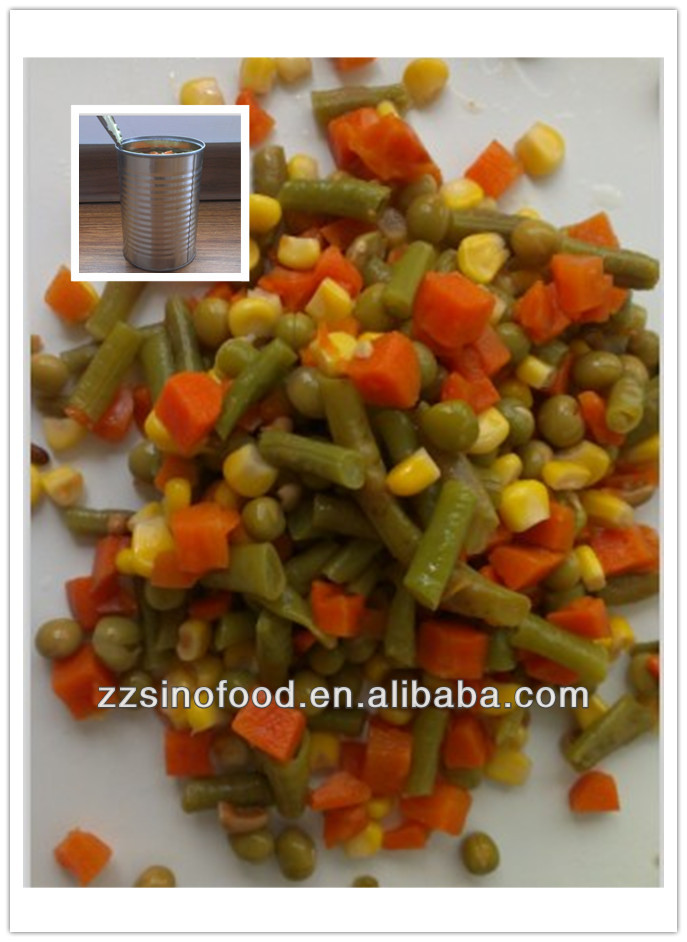 Canned Foods Manufacture Canned Mixed Vegetable with Grade A Tin Can,China Sinofood Brand or
