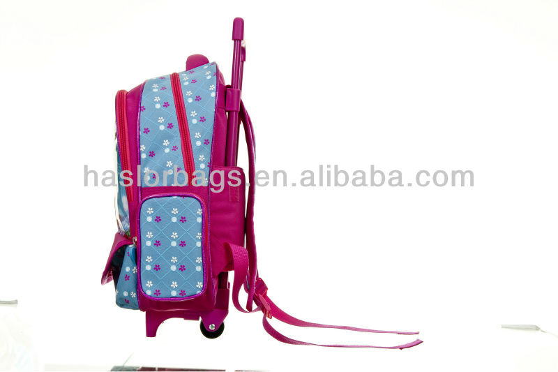 2016 School Travel Bag PVC Printing Cartoon Character Trolley Bag