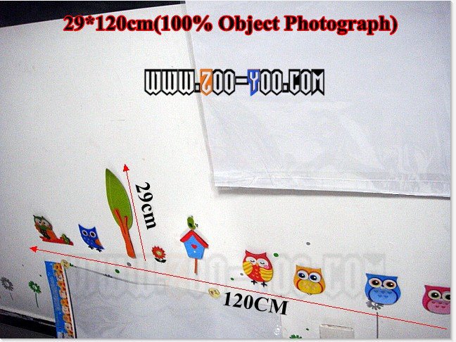 Chipboard PVC Sticker RoomMates Cute Owl Tree Peel Stick 3D Wall Decal Kindergar
