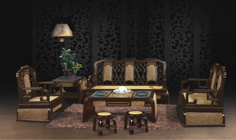 Muebles clásicos tallados francés rattan cama reproducciones de ...