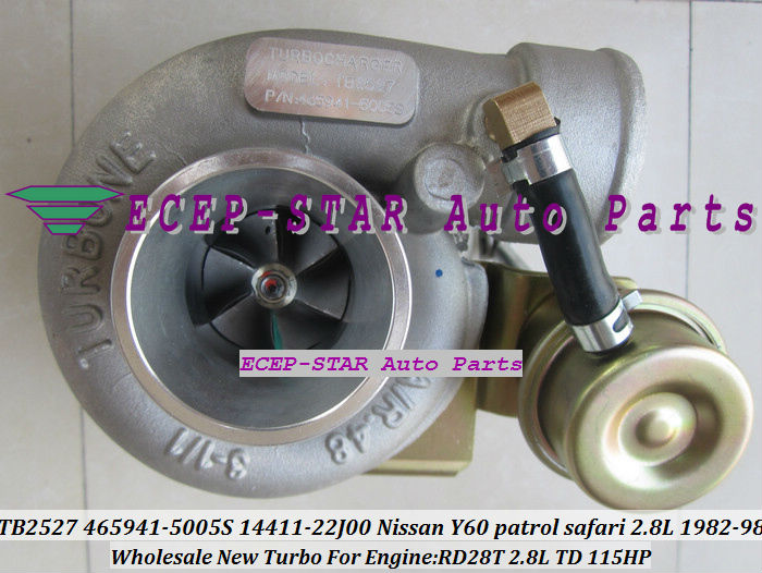 TB2527 465941-5005S 452022-0001 14411-22J00 Turbo Turbocharger For NISSAN Y60 Patrol Safari 2.8L TD 1982-98 RD28T 115HP (4)