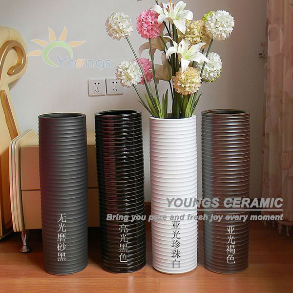 Asia Tall Ceramic Cylinder Shape Modern Floor Vases Lots Of