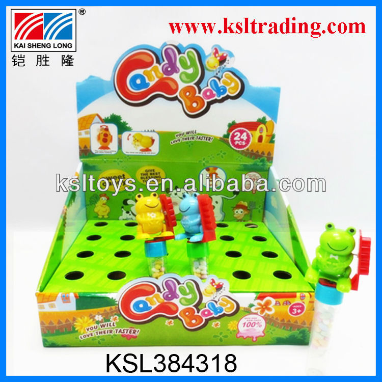 24PCS plastic wind up animal candy toy for children