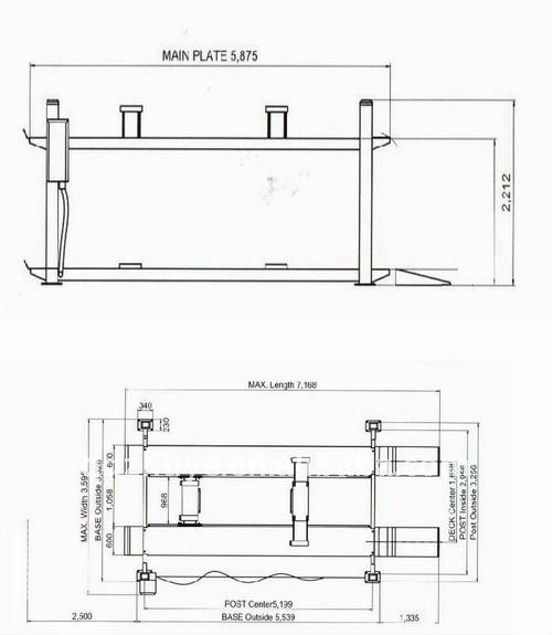 Rotary 4 Post Lift Specs