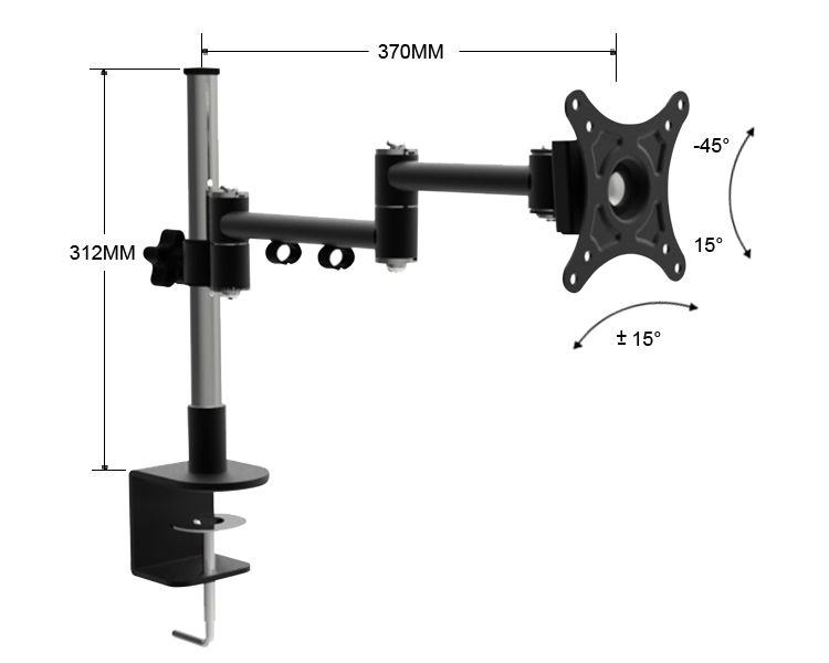 『10から24led液晶テレビ、 デスクトップデスクモニターマウントブラケット、 シングルアーム黒い色問屋・仕入れ・卸・卸売り