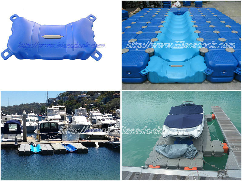 Floating plastic dock is made from high density synthetic materials 