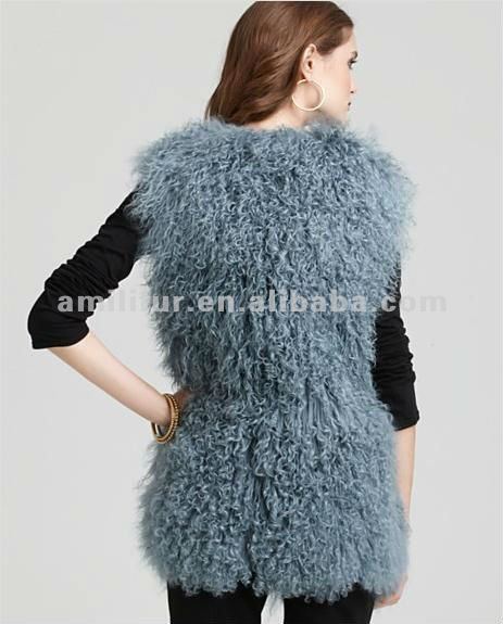 モンゴルの子ヒツジの毛皮のベストのジャケットの新しい方法巻き毛のモンゴルの子ヒツジの毛皮のベストのジャケット仕入れ・メーカー・工場